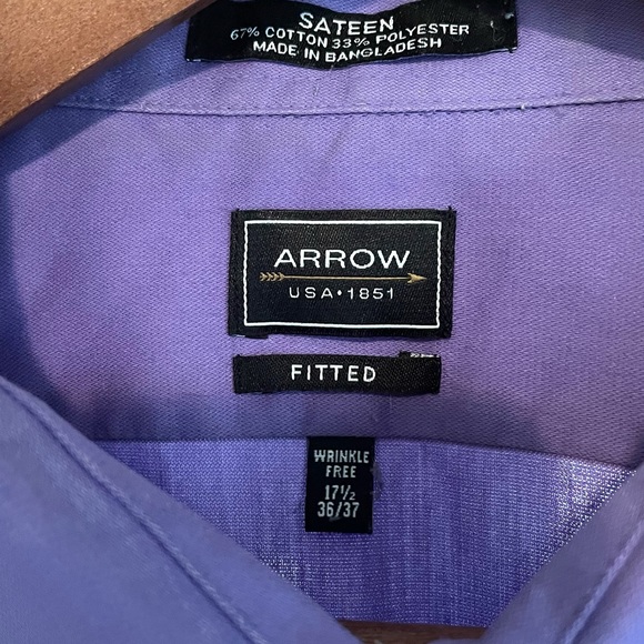 Arrow Men’s Dress shirt - Size 17.5 - Picture 2 of 5